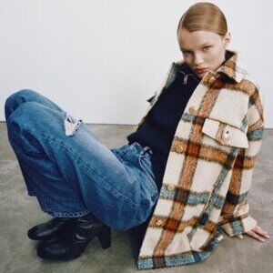 Zara Checked Overshirt Plaid Jacket